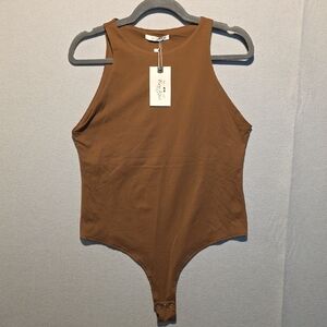 ReoRia Brown Sleeveless Bodysuit Size XL NWT